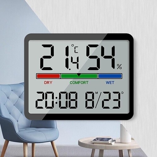 Digital Electronic Alarm Clock LCD Large Screen Displays Wall Clock