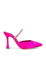 RAYE Jinxx High Heels in Pink 5.5 with Box Womens Crystal Satin Mules