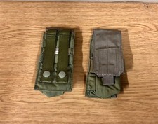 2 X ORIGINAL US ARMY SFLCS EAGLE INDUSTRIES SINGLE 2 MAGS POUCHES 5.56 COYOTE  