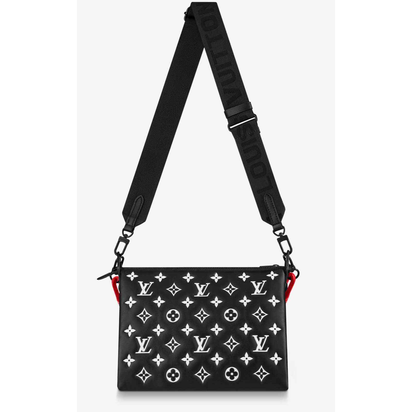 Louis Vuitton Coussin PM Black White Monogram Red Chain Shoulder Crossbody  Bag