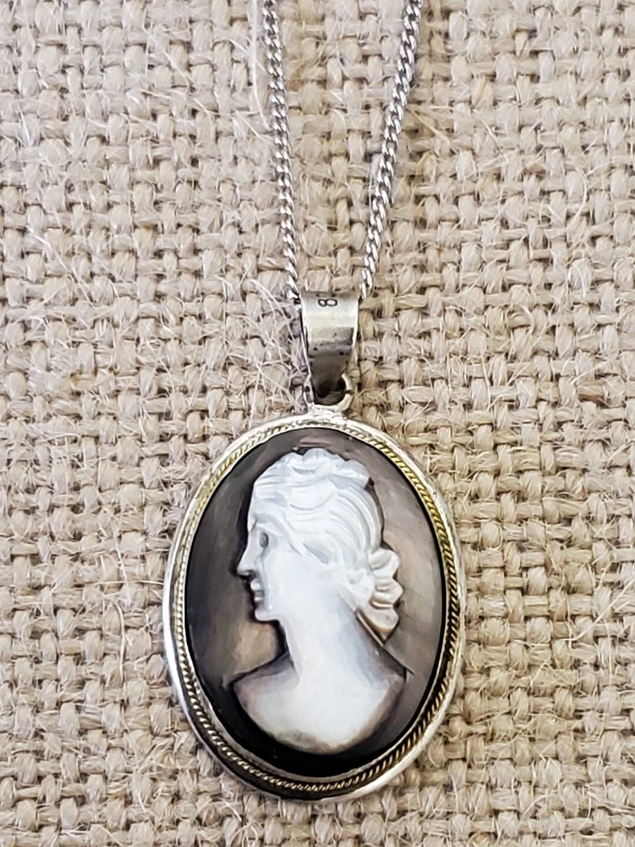 Mother of pearl cameo pendant deals