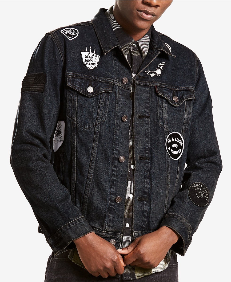 Levi's Limited Men's Black Patched Trucker Jacket Size 2XL Levi's Limited Men's Black Patched Trucker Jacket Size 2XL