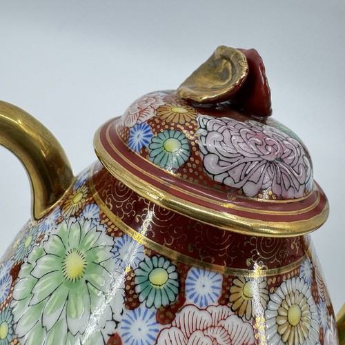 Japanese Tea Set Satsuma Eggshell Porcelain VTG Signed 22 Pc Floral Millefleur - Picture 18 of 20