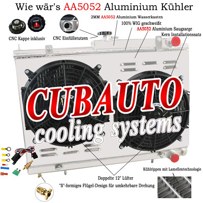 3Reihe Kühler+Lüfter & Relay Für NISSAN SKYLINE R34 R33 GT-R GTST RB25DET RB26DE