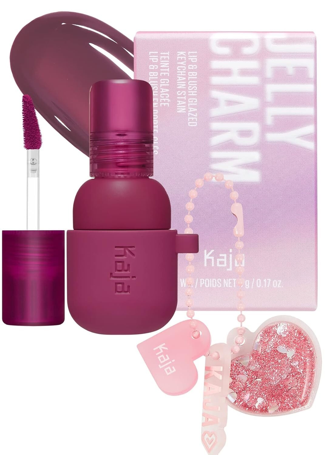 KAJA Jelly Charm Lip Tint & Blush With Keychain [#3 BERRY COLADA] *UK SELLER*