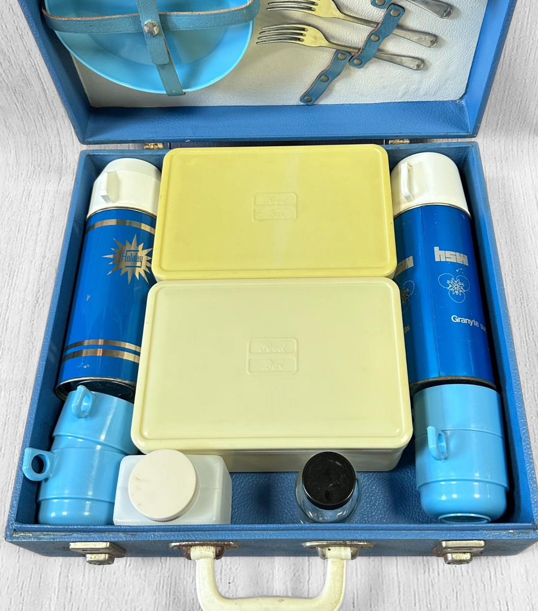 Sirram Picnic Set | 1960s Vintage Sirram Blue Picnic Set/Picnic