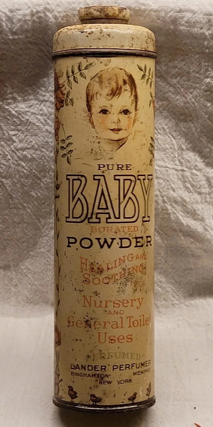 ANTIQUE PURE BABY POWDER TALC TIN AWESOME GRAPHICS NURSERY TOILET BATH NEW YORK
Opens in a new windo