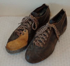 Vintage Football Metal Cleat Pair Set Leather 1950s SPOT BILT Shu-Tree NFL Used
