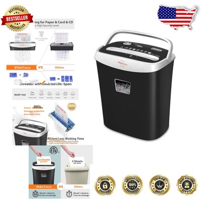 Heavy Duty 10-Sheet Cross-Cut Paper Shredder - Jam-Proof with 3.9-Gallon Bin