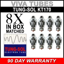 New Factory Matched Octet (8 pcs) Tung-Sol KT170 Vacuum Tubes