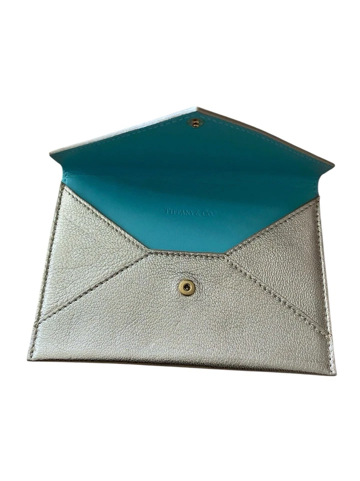 Tiffany & Co. Silver Leather Envelope Wallet - Image 3 of 4