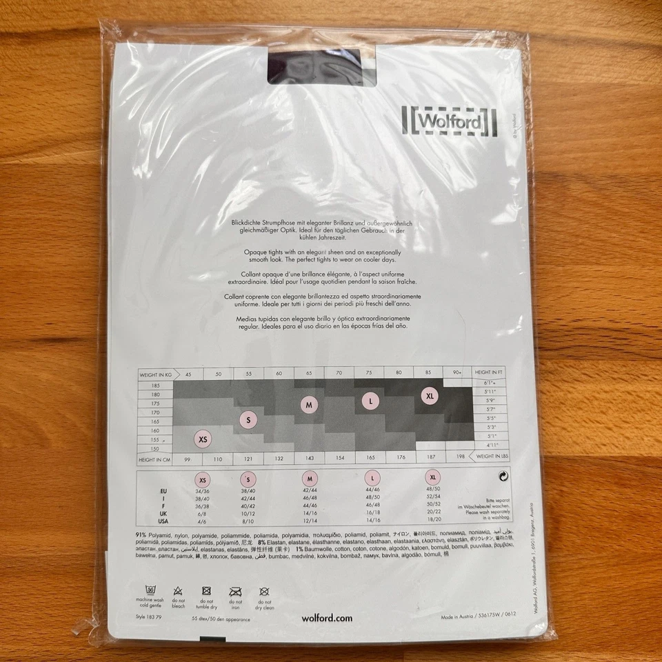 RARO Wolford Satin Opague 20 Medias en Vino Ciruela (Descontinuado) Nuevo Con Etiquetas Talla S Foto 4 de 4