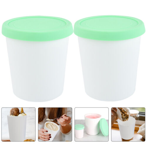  2 Pcs Silicone Ice Cream Container Storage Containers Bucket - Afbeelding 1 van 12