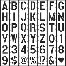 4 Inch Letter Stencils Symbol Numbers Craft Stencils, 42 Pcs Reusable Plastic...