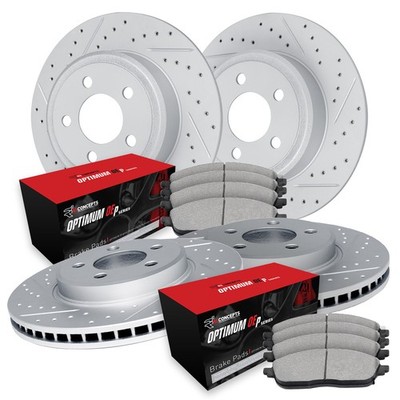 R1 Concepts Drilled & Slotted Brake Kit w Optimum Pads