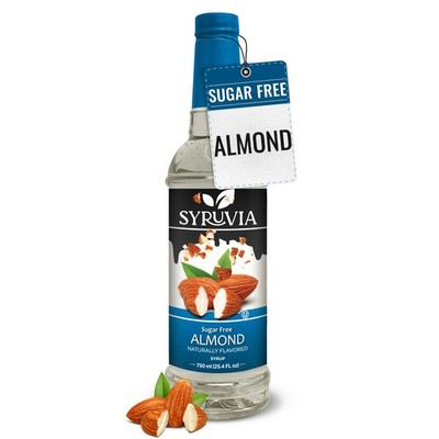 Syruvia Sugar Free Almond Syrup 25.4 fl oz, for Drinks, Desserts, and More
