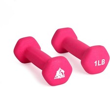 LIONSCOOL Set of 2 Neoprene Coated Dumbbell Hand Weights, Anti-Slip and Anti-Rol