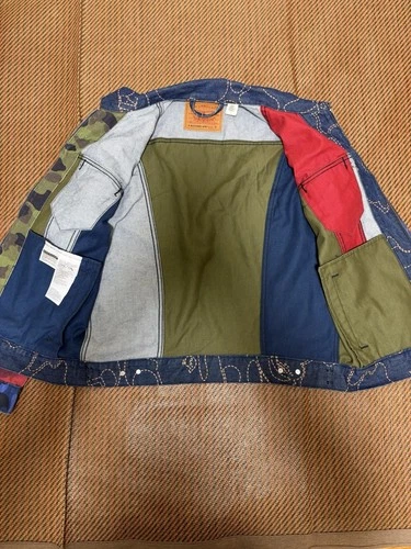 BAPE x Levi’s SS21 Multicolor Camo Denim Trucker Jacket Men’s Size Medium image 10