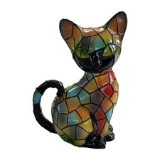 Stained Cat Night Lights, Cute Resin LED Table Lamp For Decor Lovers