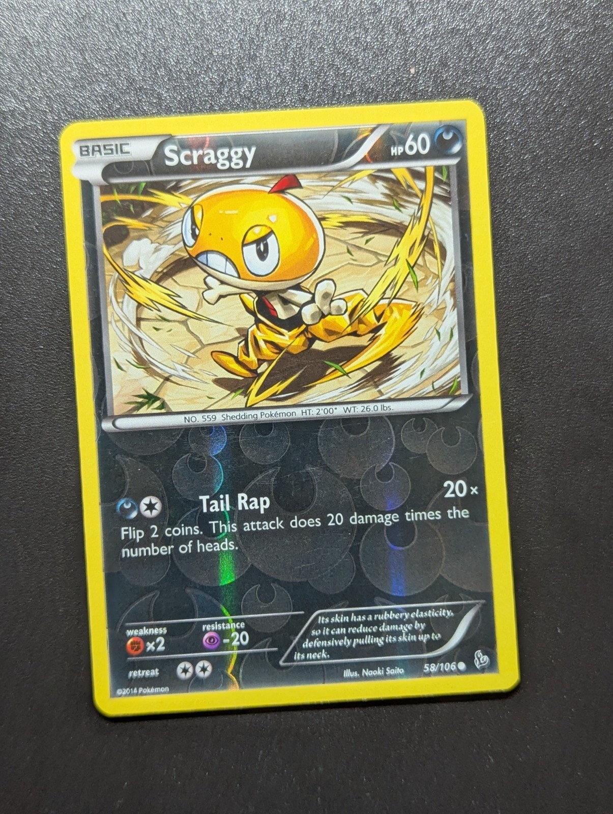 Scraggy Reverse Holo Common XY - Flashfire 58/106 NM