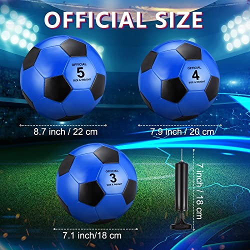  6 Pcs Soccer Ball Bulk with Pump Size 5/4/3 Operation Size 4 Colorful