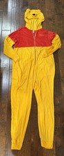 Disney Winnie the Pooh Pajama Suit Hooded Zip Adult One Piece XL 16/18 Romper