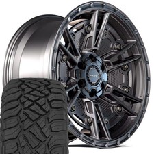 Set 517x9 Black 4play Rims 33x12.50r17 Rt Tires 5x127 5x139.7 -6et Set 517x9 Black 4play Rims 33x12.50r17 Rt Tires 5x127 5x139.7 -6et