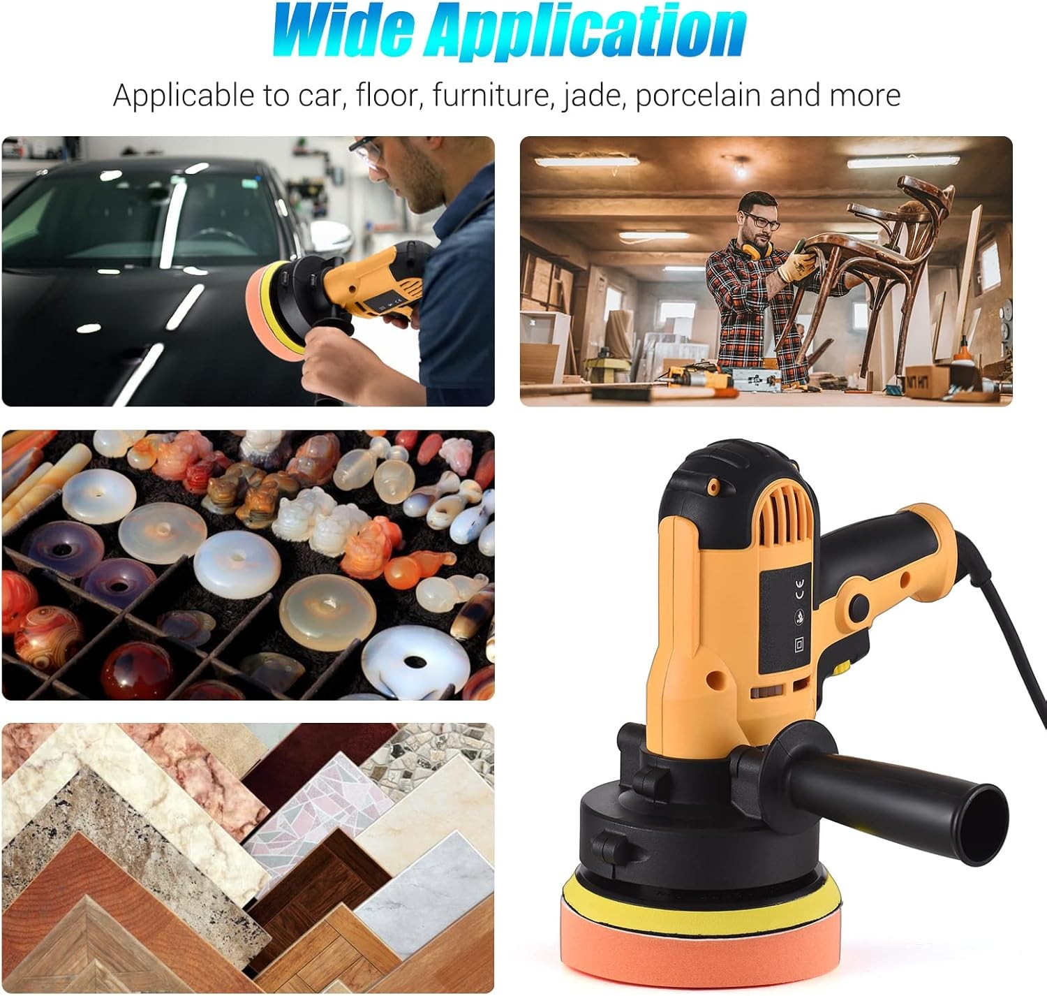 Electric Car Buffer Polishing Machine 800W Sander Waxing for Paint Correction