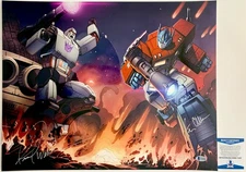 Frank Welker & Peter Cullen Signed Transformers Metallic 16x20 Photo BAS COA