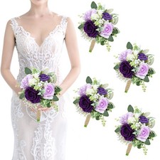 Bridesmaids Bouquets Flowers Set of 4 - Artificial Bridesmaid Bouquet Wedding...