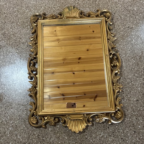 Vintage 1988 Homco Ornate Gold Tone Wall Mirror Hollywood Regency/Rococo #2151
