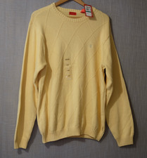 NWT IZOD Yellow Crew Neck Pullover Sweater Men's L H87-44