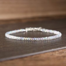 White Opal Stone Dainty Bracelet Healing Crystal Bracelet Minimalist