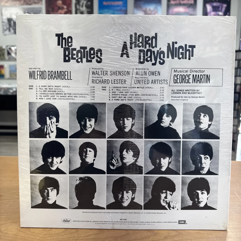 BEATLES Hard Day's Night OST STEREO LP New Sealed 1980s Capitol SW-11921 REISSUE - Image 2 of 3