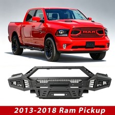 Dodge Bull Bars Front Bumper/Bull Bar/Skid Plate/Side Wing for 2013-2018 Dodge Ram 1500 Black