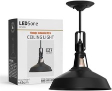 Vintage Ceiling Light Barn Metal Black E27 Flush Mount Hanging pendant lamp