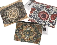 Boho Beaded & Embroidered Clutch Bundle – 3 Cosmetic/Accessory Bags – NWT