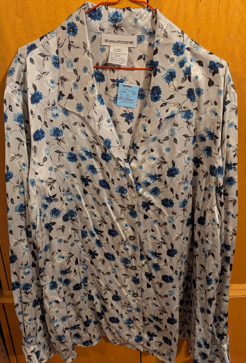 Plus Size Natural Brown Floral Tie Neck Blouse