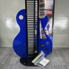 Vintage Atlantic Les Paul Guitar Shaped Music CD Holder Tower Rack 50 Rare Blue