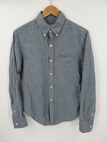 Band of Outsiders Denim Chambray Button Shirt Mens Small Blue USA Made