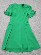 DKNY Dress Womens 6 Green Fit Flare Flutter Sleeve Knit Workwear Knee Length