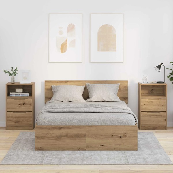 Nachttische 2 Stk. Artisan-Eiche 40 X 30 X 67 Cm Holzwerkstoff-image