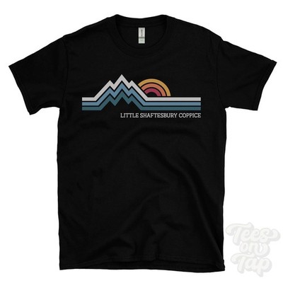 LITTLE SHAFTESBURY COPPICE RETRO LOGO PARODIE T-SHIRT ansty wiltshire england