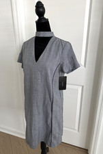 Zara Basic Collection Gray Short Sleeve Shift Dress Women's Medium Flowy Mini