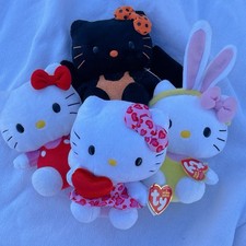 Hello Kitty Easter Black Cat Bat Halloween Plush Ty Beanie Babies Sanrio Lot