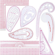 9 Styles Fashion Clear Metric Sewing Ruler Set, Sew French Curve Ruler Plastic S