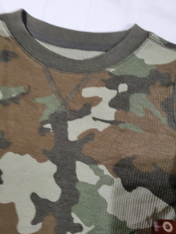 Arizona Boys 5T Cotton Polyester Long Sleeve Waffle Knit Green Camo Shirt NWT - Image 2 of 3