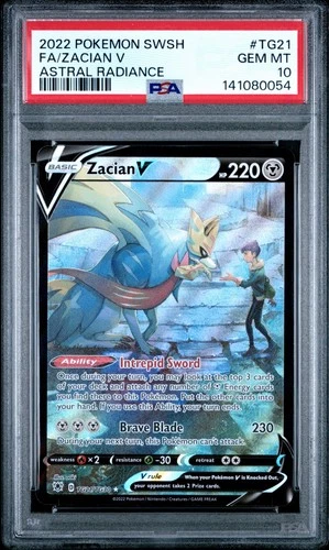 Zacian V TG21/TG30 Swsh10: Astral Radiance Gallery Holo PSA 10 Gem Mint