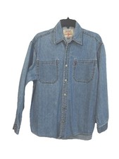VINTAGE 90s Levi  s Strauss Red Tab Men's Denim Long Sleeve Button Up Shirt L