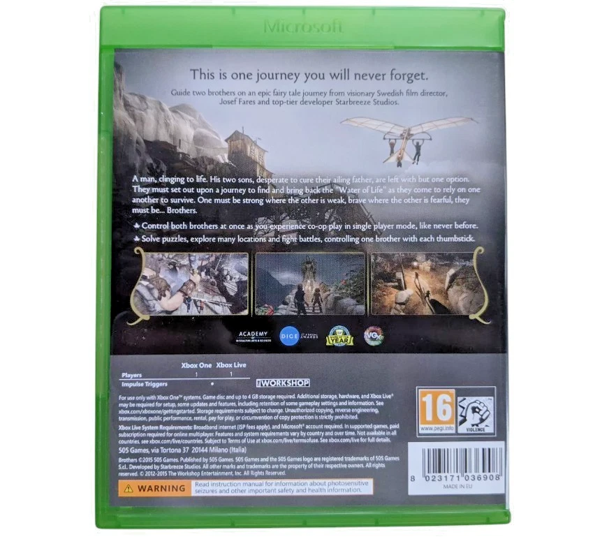 Brothers A Tale of Two Sons Xbox One | Mint Disc | Boxed | Works on Series X - Image 2 of 4